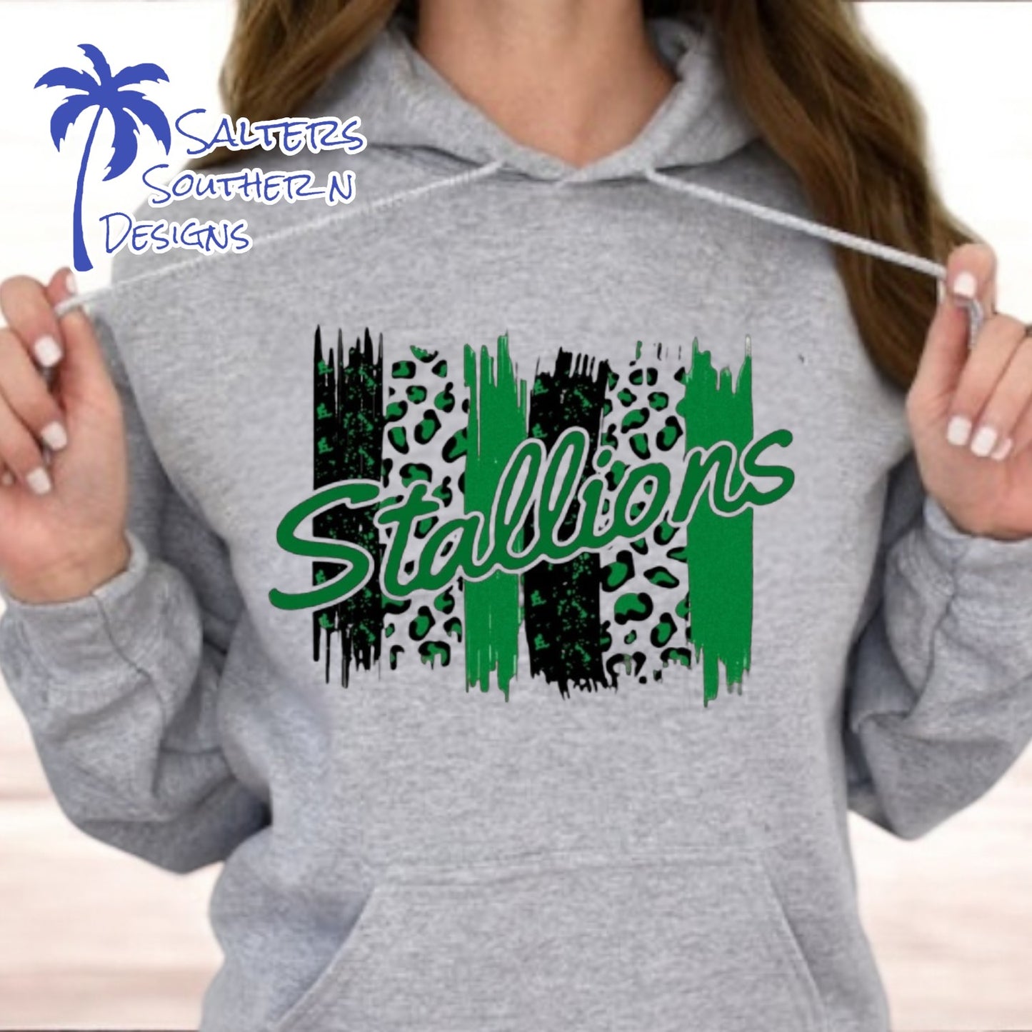 Stallions Leopard Print Hoodie β Sport Gray