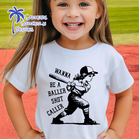 Softball Retro Wanna Be A Baller T-Shirt