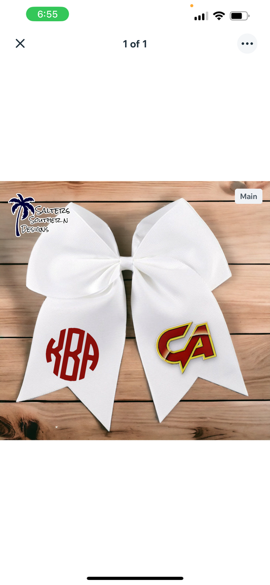 Carolina Academy Monogrammed Hair Bow