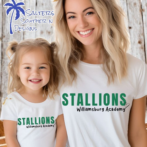 Williamsburg Academy Stallions T-Shirt – Mommy and Me Matching Set