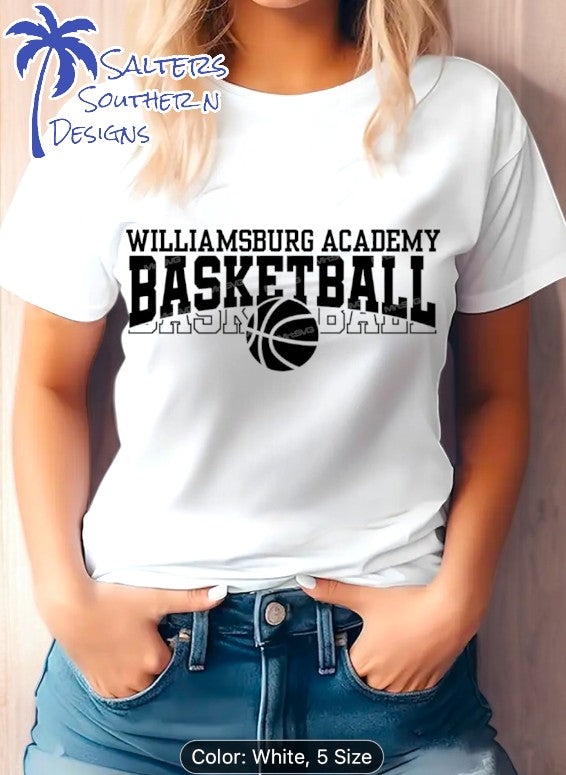 Williamsburg Academy Basketball T-Shirt - Gildan Cotton Blend